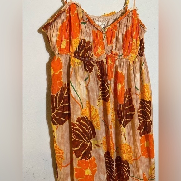 Urban Outfitters Floral Orange and Brown Maxi Dress - Picture 6 of 9